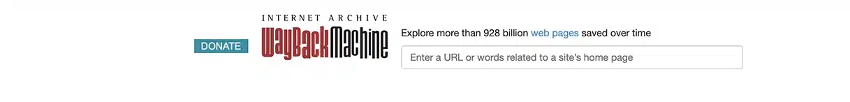 Capture d'écran de WayBackMachine