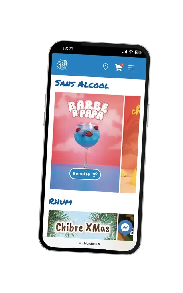 Avant Elaboration du site e-commerce de la boisson Chibre Bleu