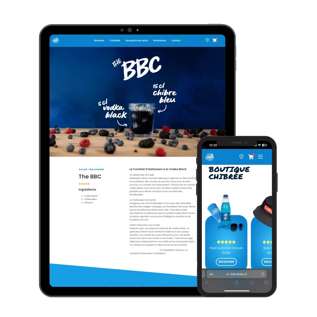 Après Elaboration du site e-commerce de la boisson Chibre Bleu