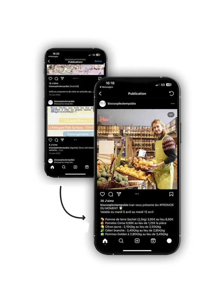 Publication Instagram Biocoop Vitrolles mettant en avant le savoir-faire