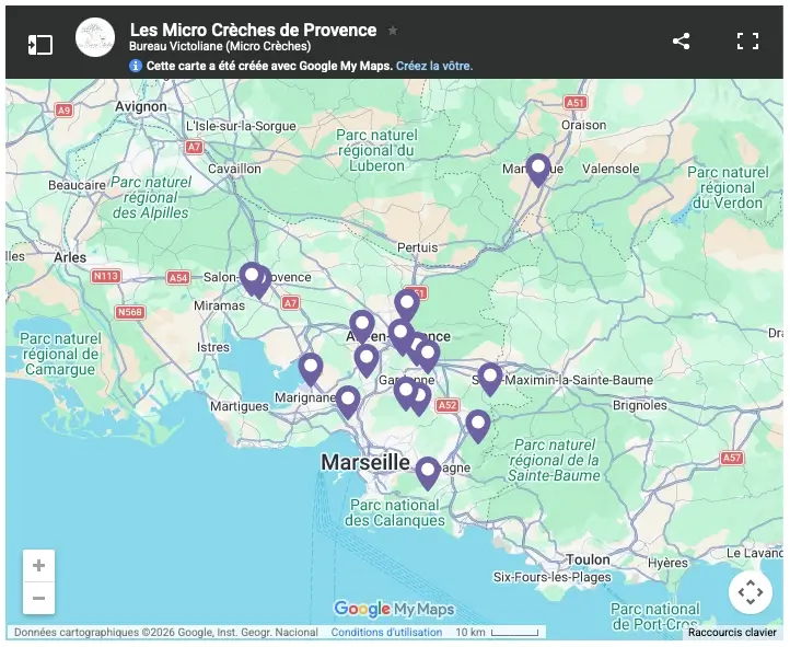 Carte Google Maps des 19 micro-creches
