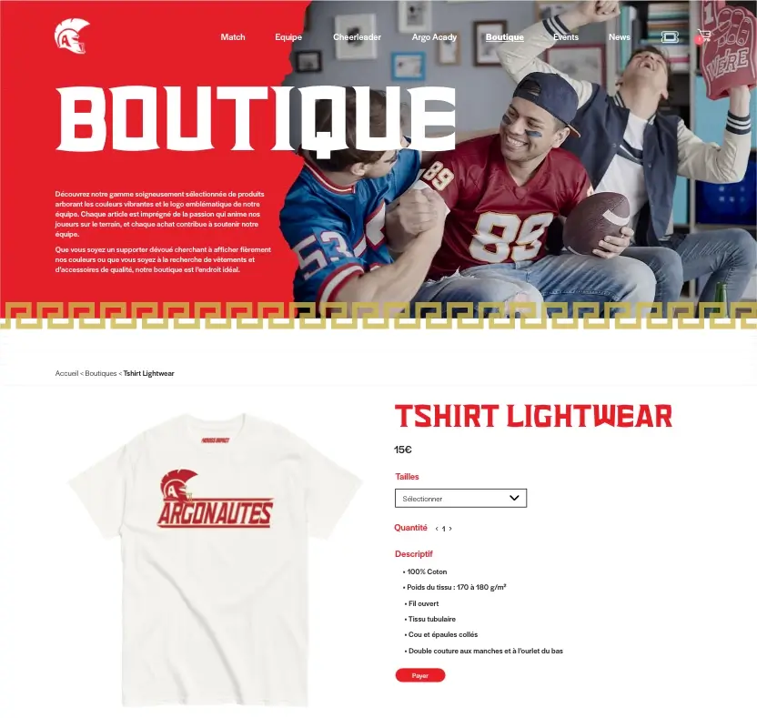 Fiche produit boutique Argonautes