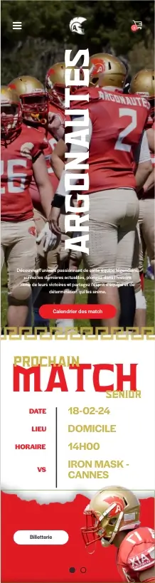 Homepage mobile des Argonautes