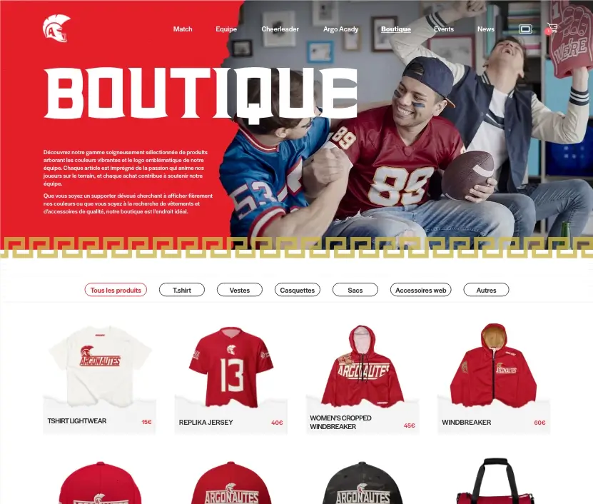 Page boutique Argonautes