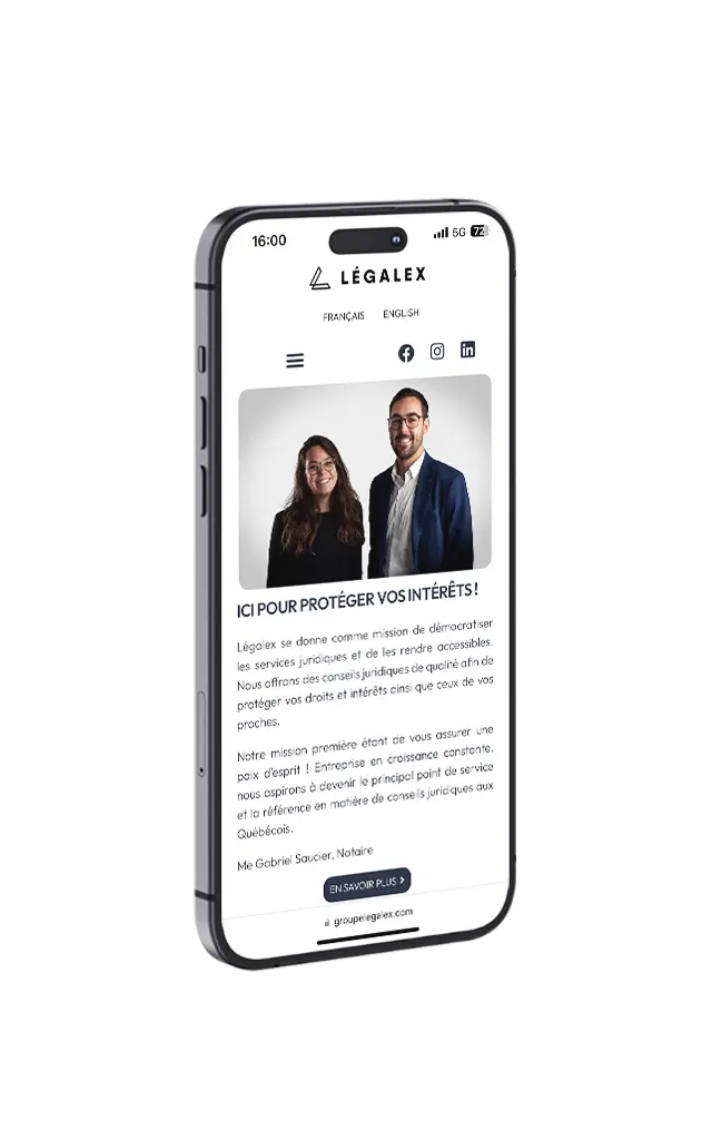 Ancienne version du site Legalex