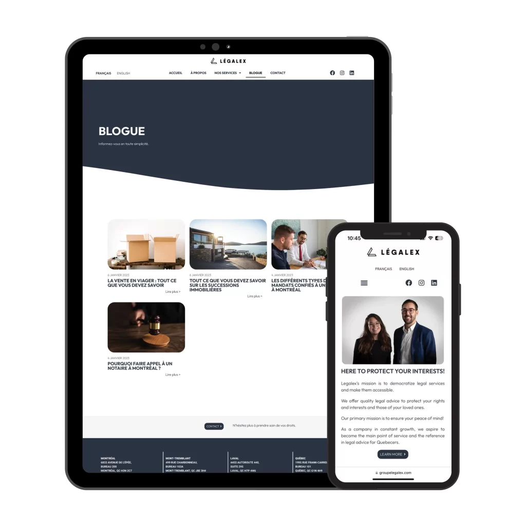 Nouvelle version du site Legalex