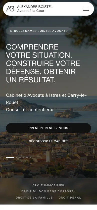 Aperçu mobile du site Boistel Avocat