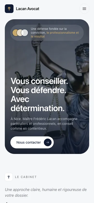 Aperçu mobile du concept de site LACAN Avocat